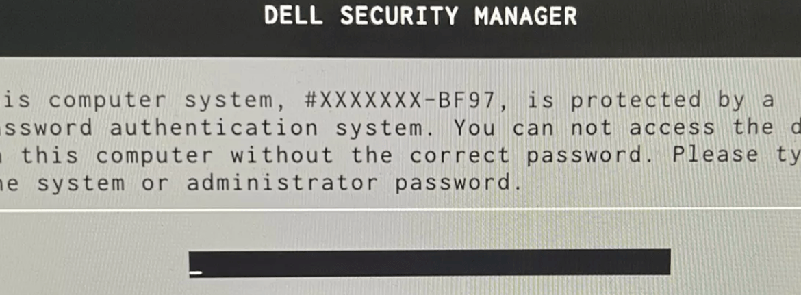 Dell Bios password reset by dump for service tag BF97